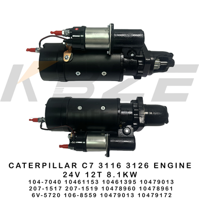 6V-5720 106-8559 CAT C7 3116 3126 MOTOR 24V 12T 8,1KW ANLASSER 104-7040 10461153 10461395 207-1517 207-1519 FÜR E320 E322 E325 BAGGER